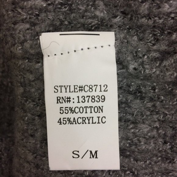 Debut Womens Sweater Knitted Gray Oversize Cozy Soft Ribbed Dolman Sleeve Sz S/M - Picture 6 of 6